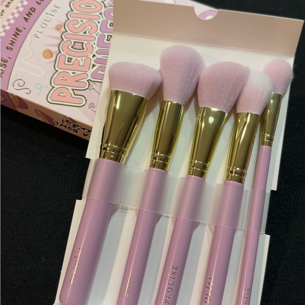 P. Louise Precision puffs  Makeup Brush Set.   Purple.  Brand new in Box.